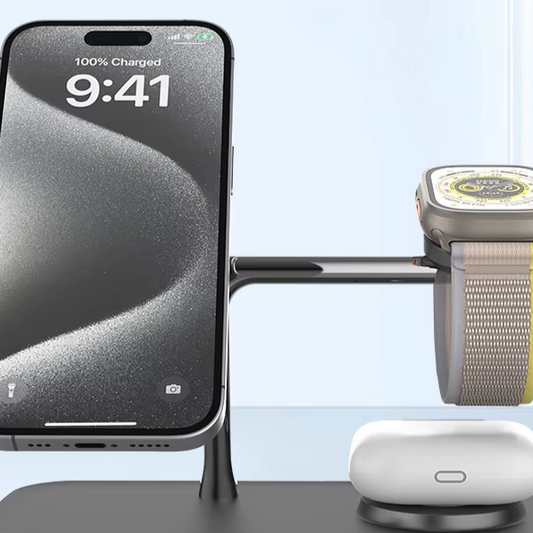 Chargeur 3 en 1 Sans Fil pour iPhone, Apple Watch et AirPods