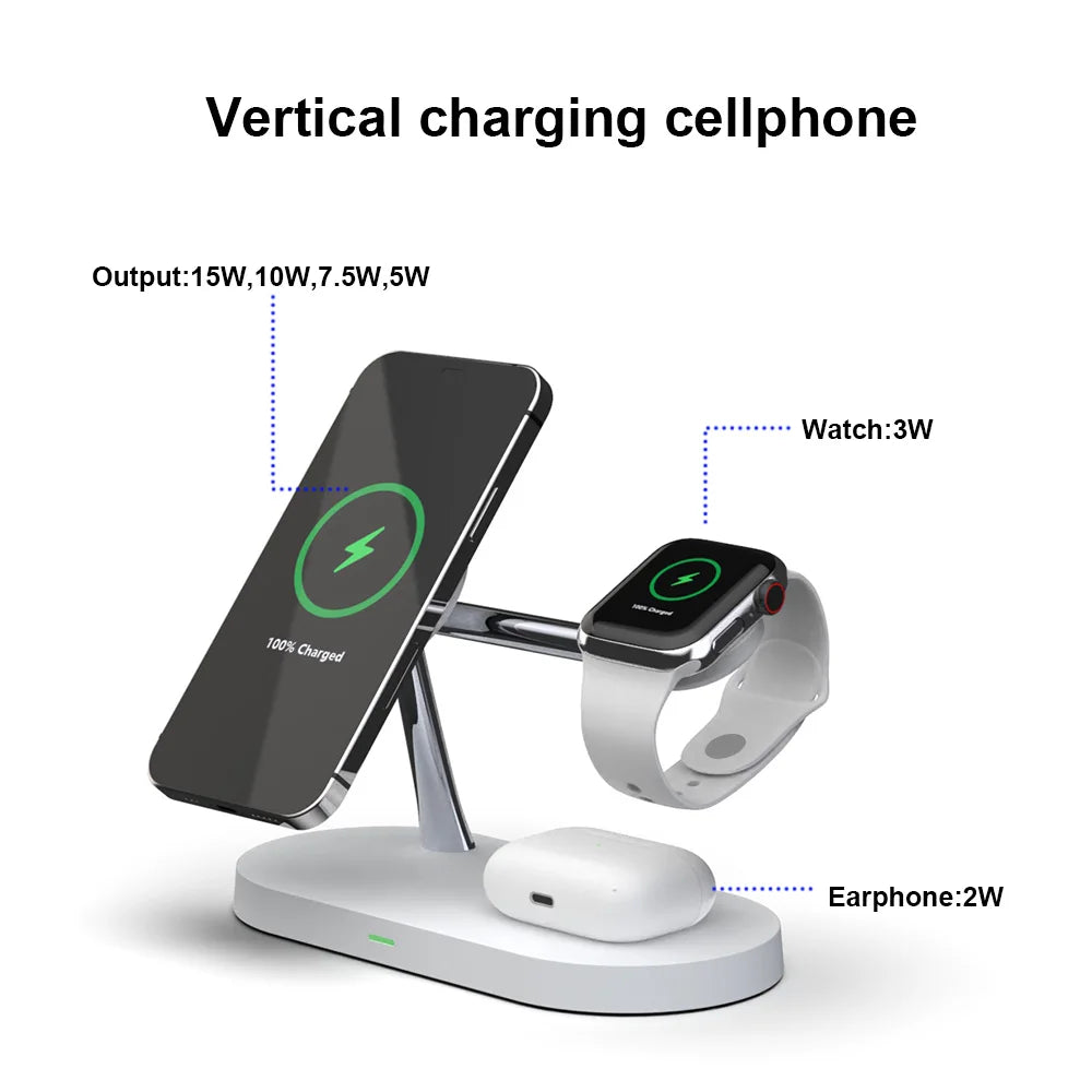 Chargeur 3 en 1 Sans Fil pour iPhone, Apple Watch et AirPods