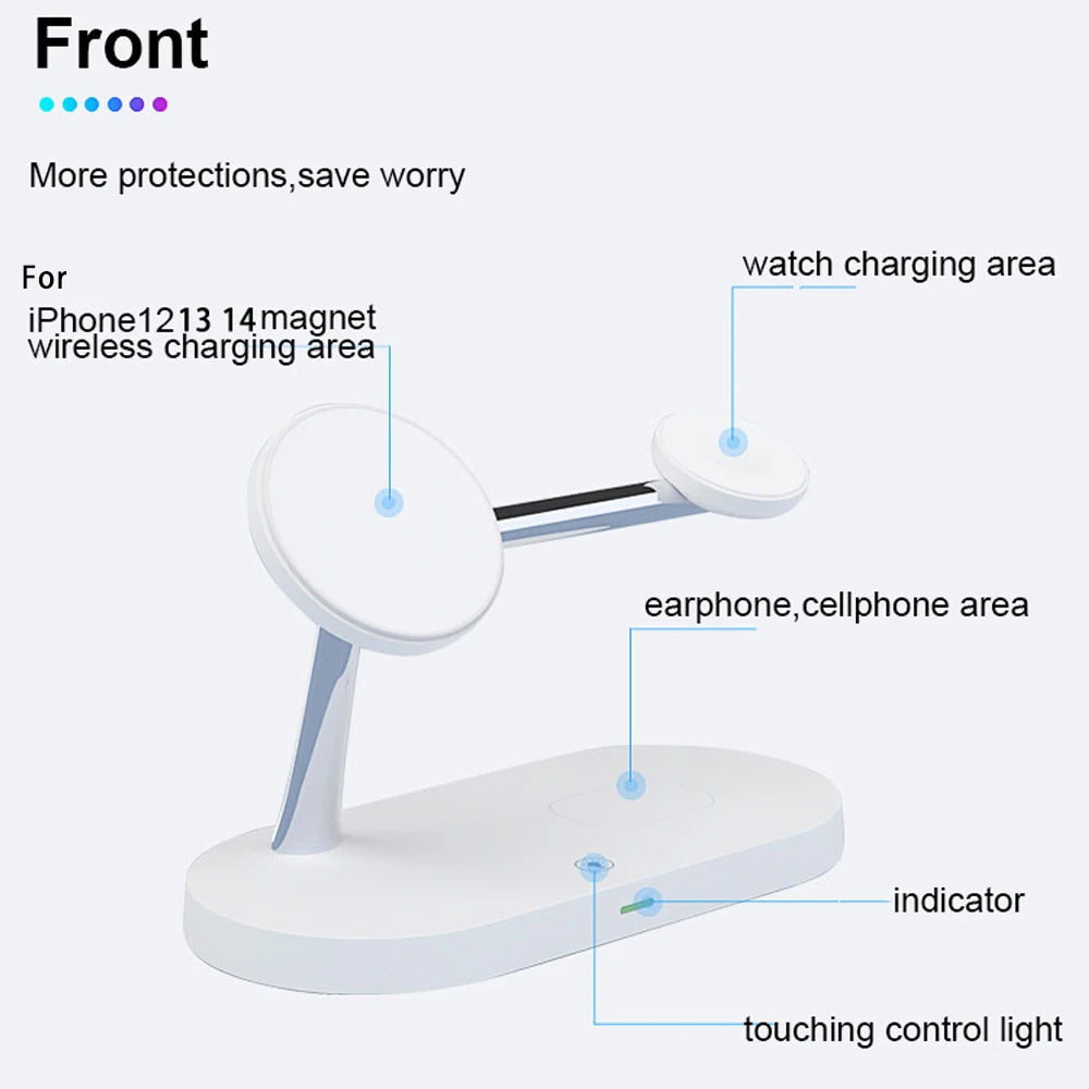 Chargeur 3 en 1 Sans Fil pour iPhone, Apple Watch et AirPods